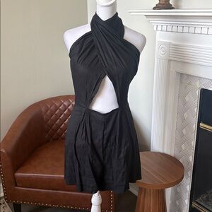 Gianni Bini Black Strapless Cutout Mini Dress